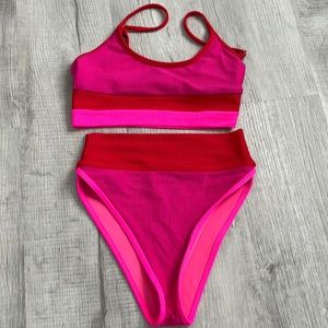 Beach riot 2 piece high rise bikini